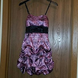 Pink and black party dress